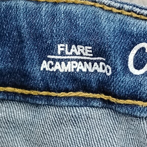 Cat & Jack Flare Super Stretch Jeans Size 14 Girls Blue Denim Distressed Raw hem - Picture 6 of 11